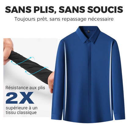 Chemise Habillée Extensible Infroissable pour Hommes🔥【Aucun repassage requis】🔥