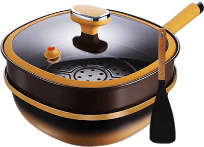 🍳🔥Livraison gratuite🔥 Casserole Anti-Adhésive en Alliage de Titane 12 Pouces - Cuisson Saine sans Produits Chimiques, Poignées Froides et Lavable au Lave-Vaisselle 🔥📦