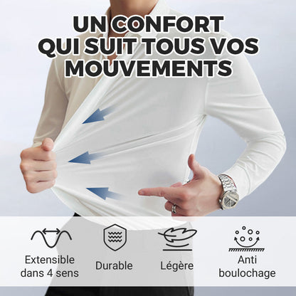 Chemise Habillée Extensible Infroissable pour Hommes🔥【Aucun repassage requis】🔥