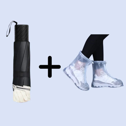 ☔ Grand parapluie pliable et résistant au vent à 12 baleines