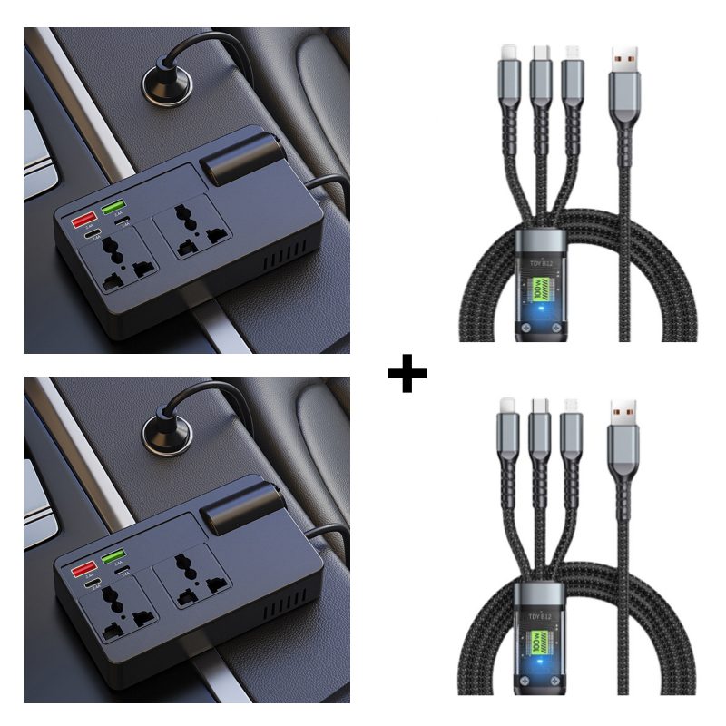 ⚡🔋Portable Car Inverter 12V/24V to 220V with Digital Display