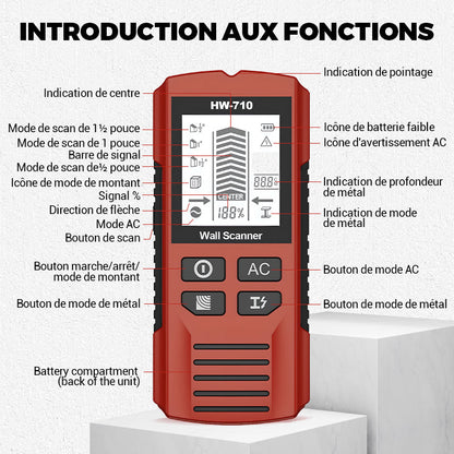 📢📢50 % de réduction !!!⏰Détecteur mural portable multifonction
