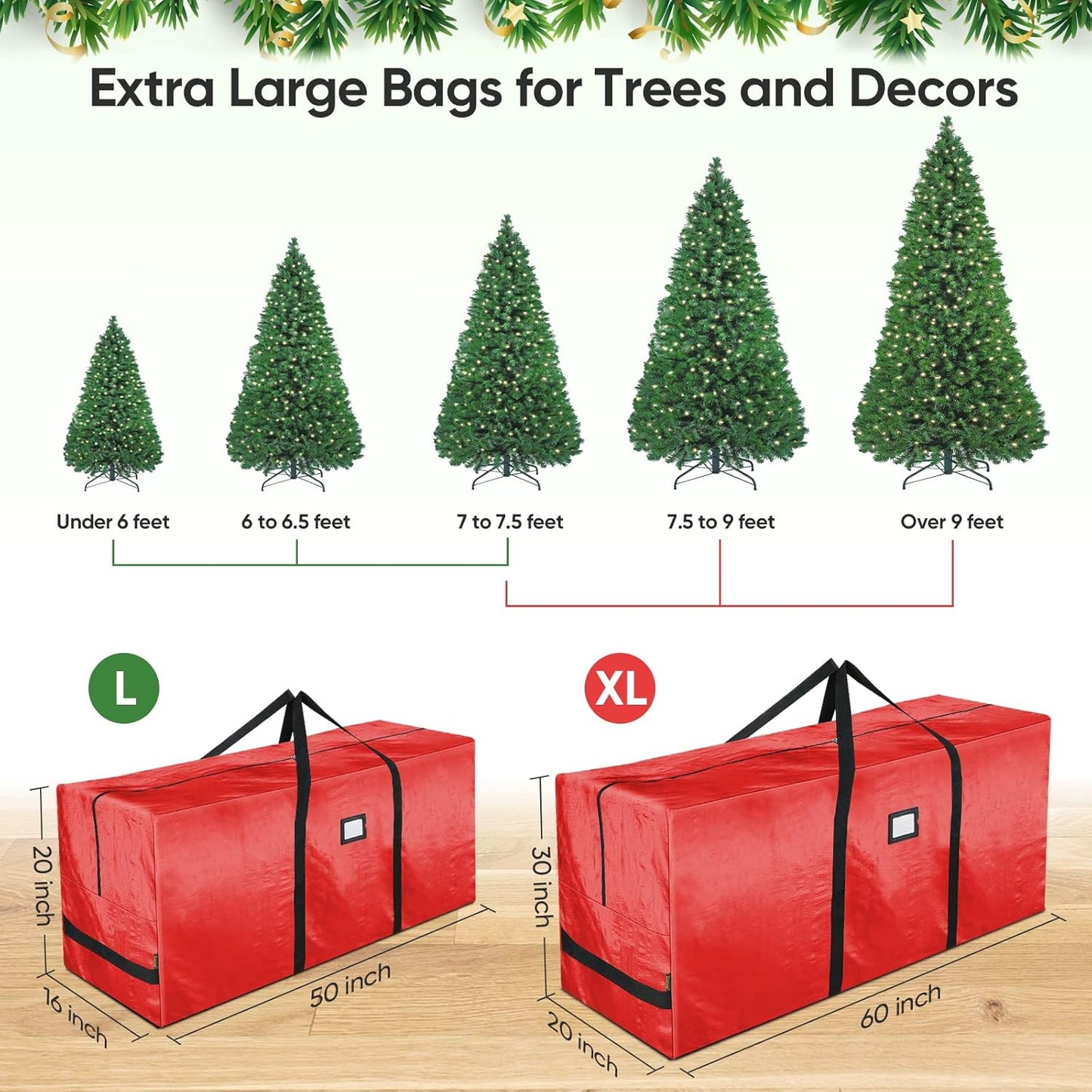 🎅🌟Sac de rangement imperméable et résistant pour sapin de Noël 🎄