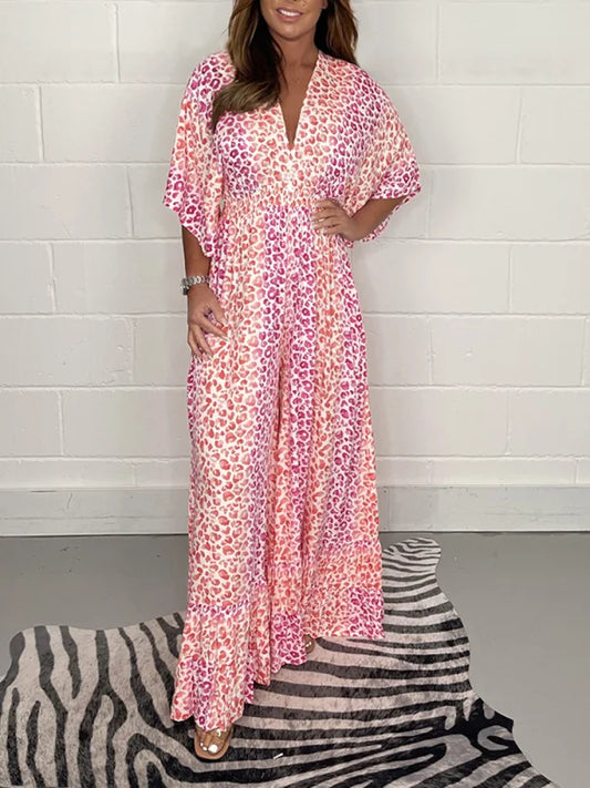 🔥Dernier Jour De Promotion - 56% de réduction💃2024 NOUVEAU STYLE Robe col V imprimé léopard💝