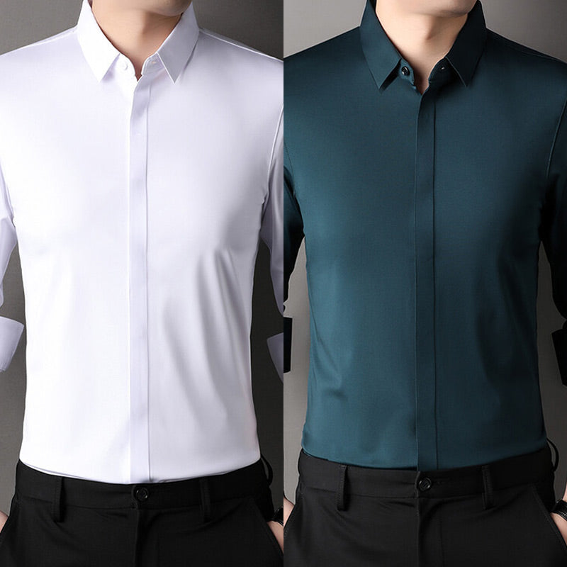 Chemise Habillée Extensible Infroissable pour Hommes🔥【Aucun repassage requis】🔥