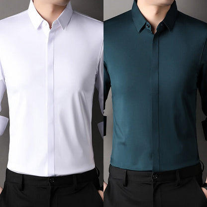 Chemise Habillée Extensible Infroissable pour Hommes🔥【Aucun repassage requis】🔥