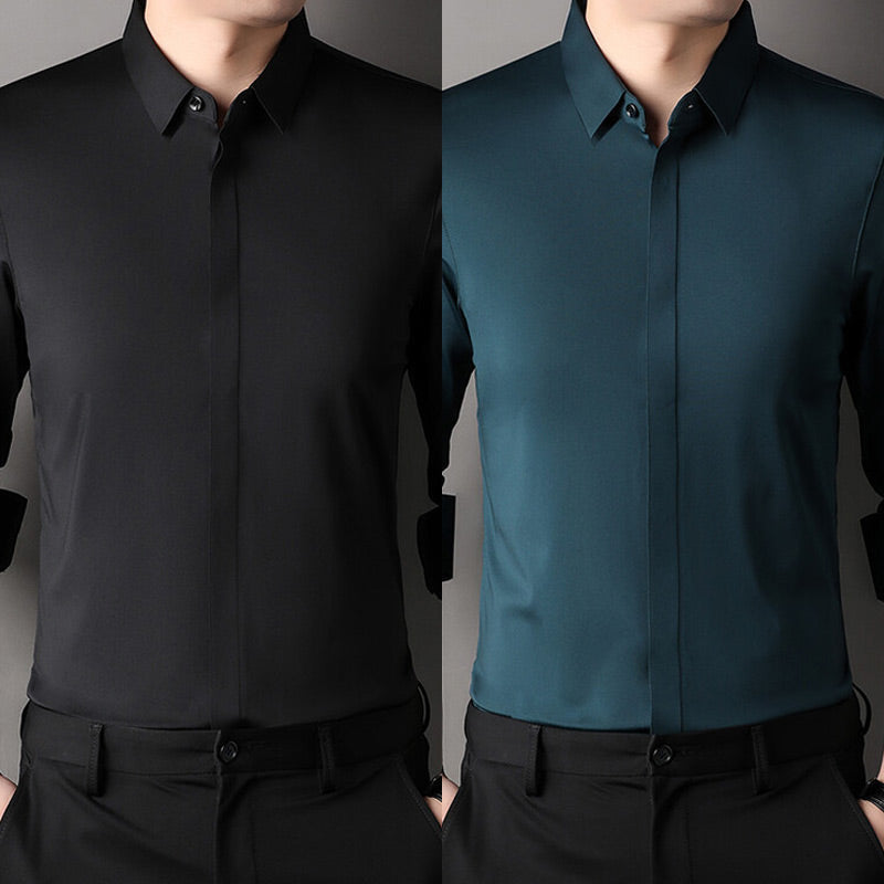 Chemise Habillée Extensible Infroissable pour Hommes🔥【Aucun repassage requis】🔥