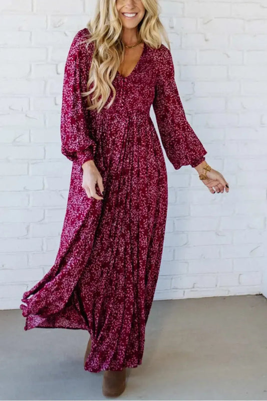 💎 Robe Longue à Fleurs en Rayonne – Taille Smockée, Doublure Intégrale & Poches Cachées 🌸👗