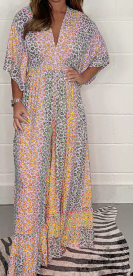🔥Dernier Jour De Promotion - 56% de réduction💃2024 NOUVEAU STYLE Robe col V imprimé léopard💝