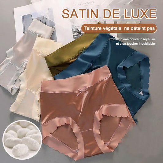 Culotte Gainante Sans Couture en Soie Glacée Satinée de Luxe