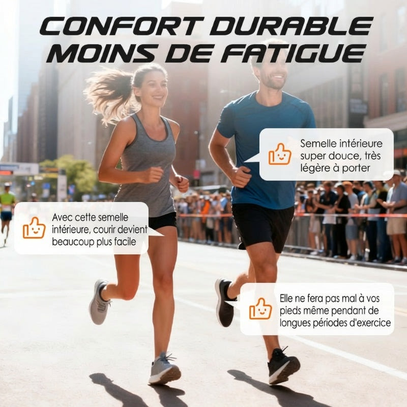 Semelles sport amortissantes avec soutien de la voûte plantaire