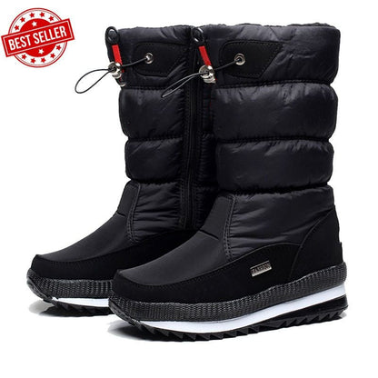 Ideales Geschenk - Hochwertiger, rutschfester und wasserdichter Schneestiefel aus Kunstfell für Damen