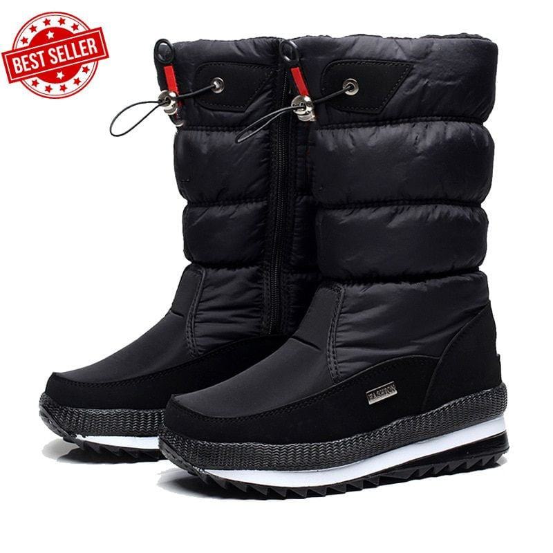 Botte de neige pour femmes, imperméable et antidérapante, en fausse fourrure, de première qualité
