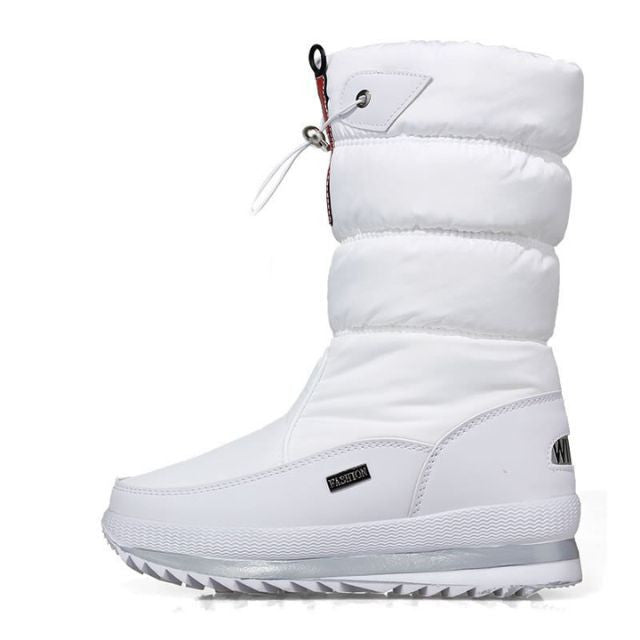 Ideales Geschenk - Hochwertiger, rutschfester und wasserdichter Schneestiefel aus Kunstfell für Damen