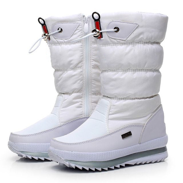 Ideales Geschenk - Hochwertiger, rutschfester und wasserdichter Schneestiefel aus Kunstfell für Damen