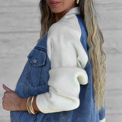 🔥 Promotion de Printemps : -50% 🔥 Veste en denim à fermeture éclair pour femmes