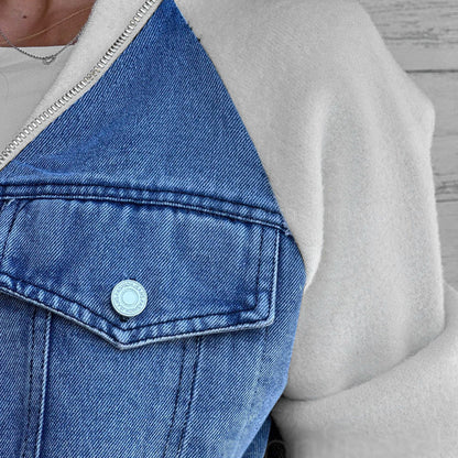 🔥 Promotion de Printemps : -50% 🔥 Veste en denim à fermeture éclair pour femmes