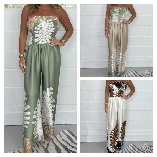 Sexy zomerprint losvallende strapless jumpsuit voor dames💖49% KORTING