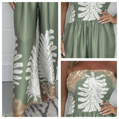 Sexy zomerprint losvallende strapless jumpsuit voor dames💖49% KORTING