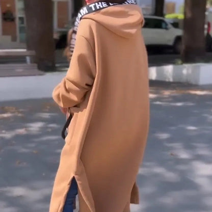 💖New Arrival Hot Sale 🔥Veste longue décontractée à capuche de couleur unie pour femme💥Remise à durée limitée de 56 %⏳