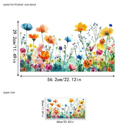 💐Autocollant de fenêtre de bouquet floral coloré🖼️ (coupable à la taille librement)