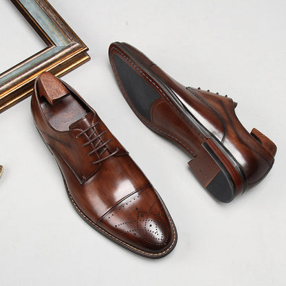 Chaussures En Cuir Véritable Haut De Gamme Pour Hommes Paul™, Superbement Sculptées
