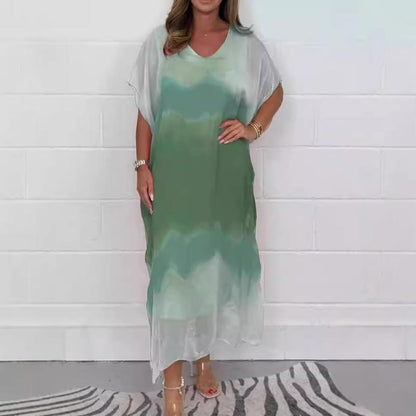 Summer Limited Time 49% Off🔥✨Women Comfortable Casual Chiffon Dip Dye Dress