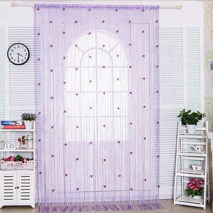 Rideau De Porte à Fleurs Roses