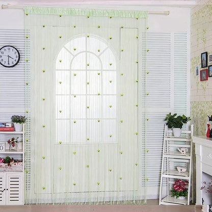Rideau De Porte à Fleurs Roses