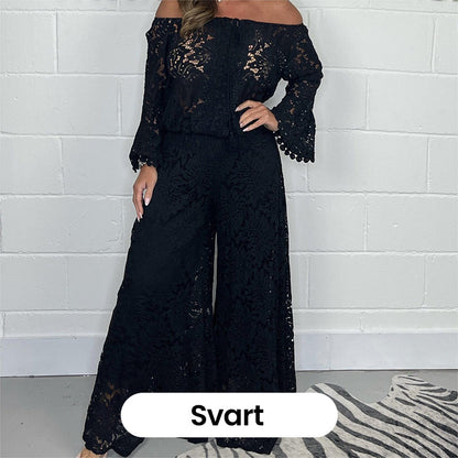 🔥Vente à chaud - 49 % de réduction🔥Ensemble deux pièces femme : haut en dentelle + pantalon large