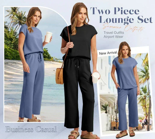 🌺 Promotion exceptionnelle : 49 % de réduction 🌺 Nouvel ensemble 2 pièces pour femme : haut sans manches et pantalon à jambes larges
