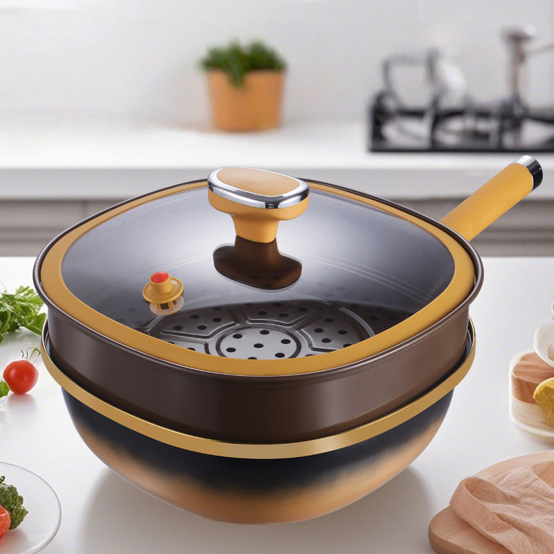 🍳🔥Livraison gratuite🔥 Casserole Anti-Adhésive en Alliage de Titane 12 Pouces - Cuisson Saine sans Produits Chimiques, Poignées Froides et Lavable au Lave-Vaisselle 🔥📦