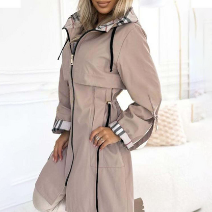 🔥Sweat à capuche long avec cordon de serrage à la taille et fermeture éclair🔥Achetez 2 livraison gratuite