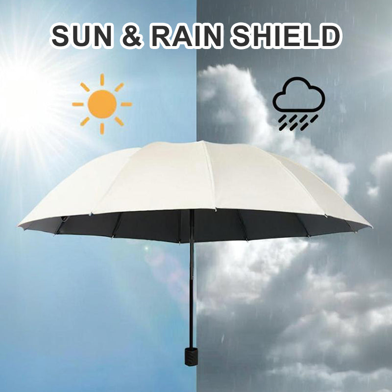 ☔ Grand parapluie pliable et résistant au vent à 12 baleines