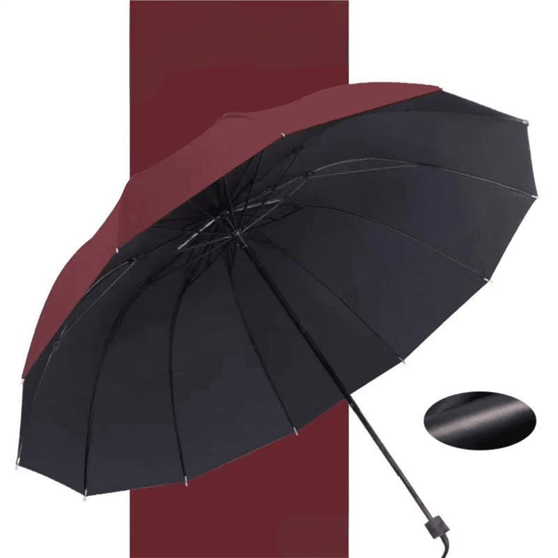 ☔ Grand parapluie pliable et résistant au vent à 12 baleines
