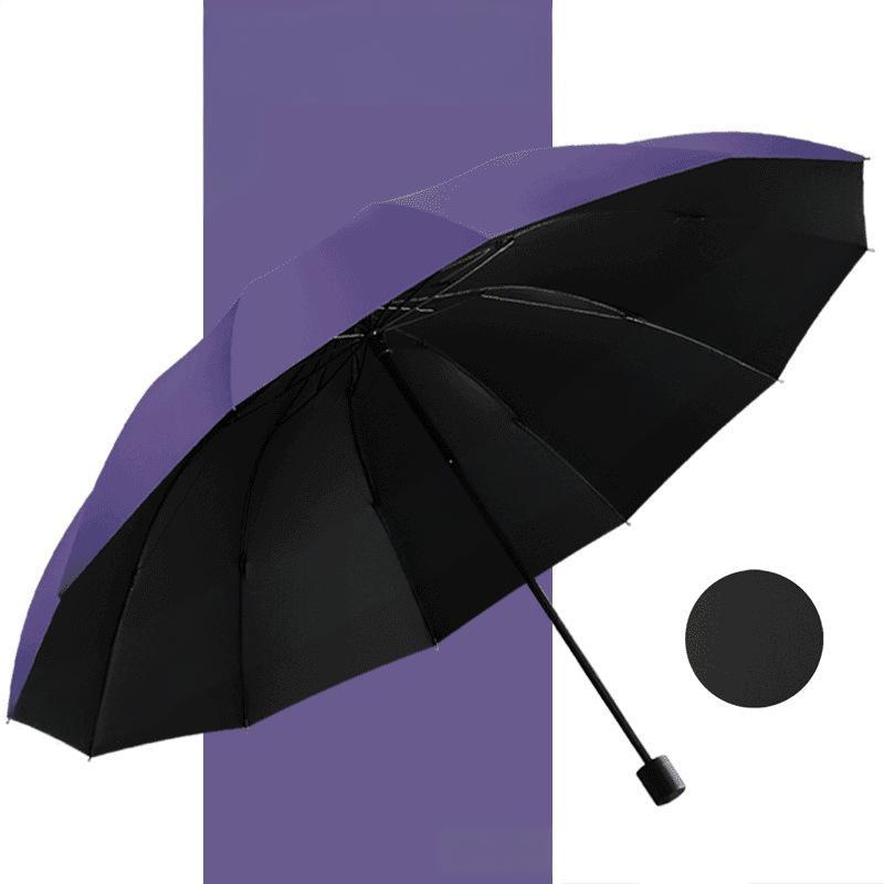 ☔ Grand parapluie pliable et résistant au vent à 12 baleines