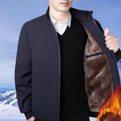Veste zippée chaude unie pour homme – 💪 Anti-froissement, coupe-vent, imperméable à la pluie et à la neige !