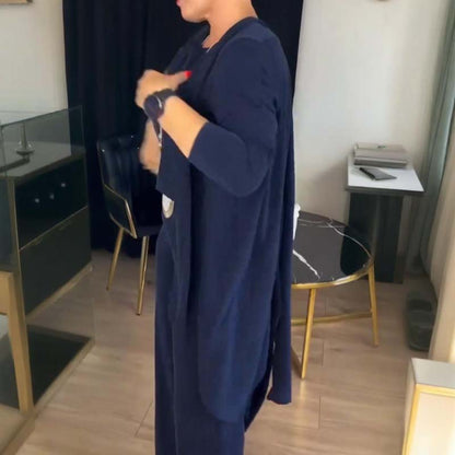 Ensemble 3 pièces élégant comprenant un cardigan long, un haut et un pantalon🔥