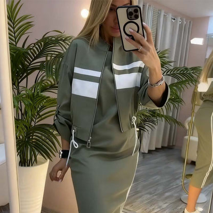⏳Offre spéciale à durée limitée⏰✨ Ensemble Femme Élégant – Veste & Robe à Col Montant 👗🧥