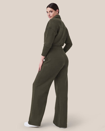 Combinaison à manches longues et jambes larges🔥Achetez 2 livraisons gratuites