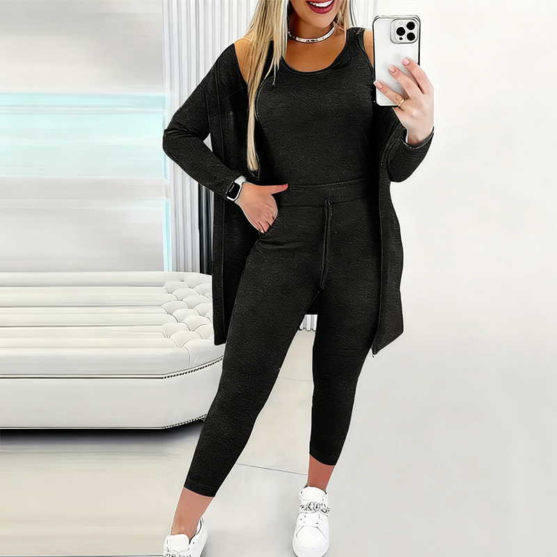 🔥Achetez 2 livraison gratuite💕Ensemble 3 pièces décontracté et élégant pour femme