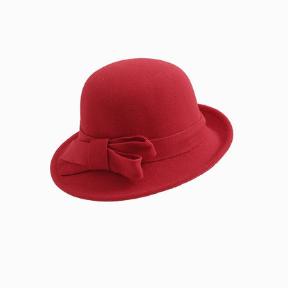 Chapeau cloche vintage pour femme avec nœud sur le côté