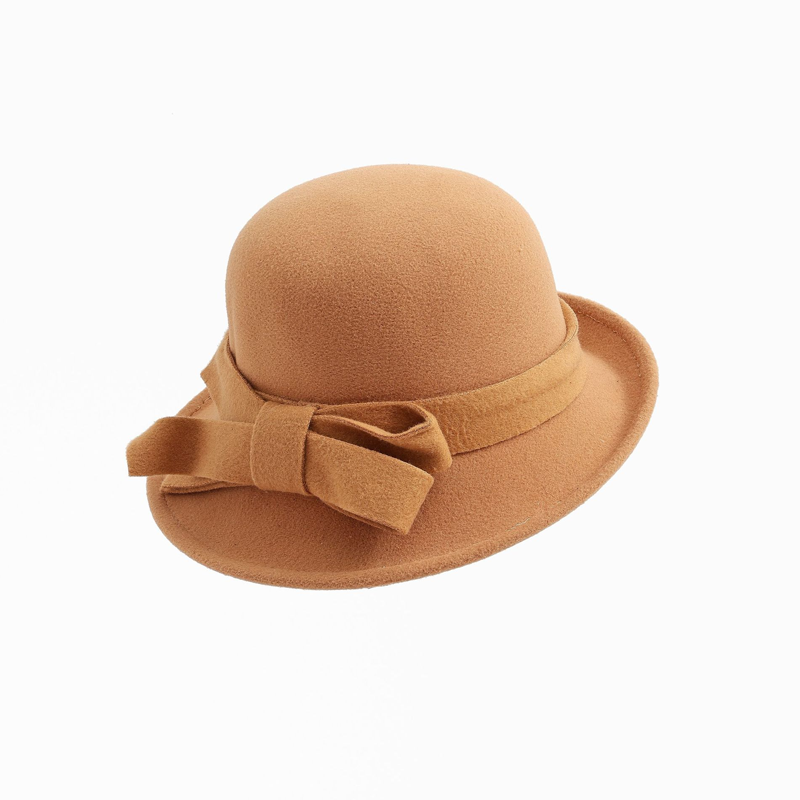 Chapeau cloche vintage pour femme avec nœud sur le côté