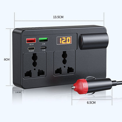 ⚡🔋Portable Car Inverter 12V/24V to 220V with Digital Display