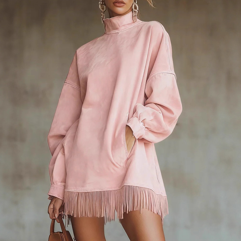 【S-3XL】💖Robe à manches longues et franges🔥Achetez 2 livraison gratuite