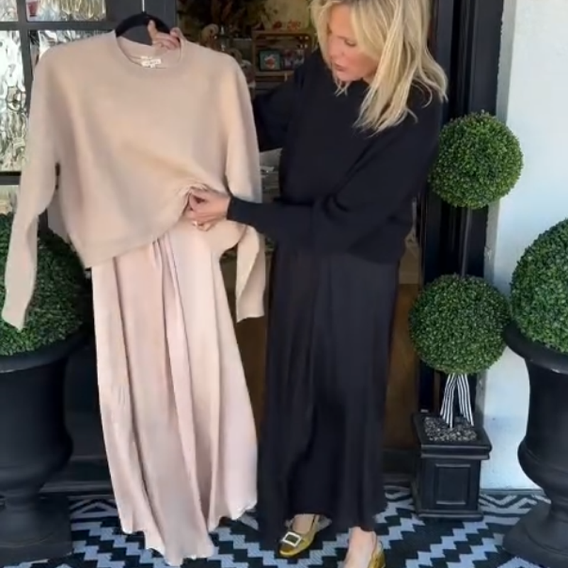 ✨Ensemble élégant 2 pièces pour femme : haut à nœud torsadé et robe longue🌸