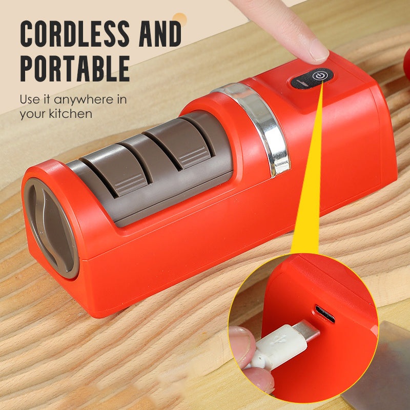 🔥2026 Dernier modèle amélioré ! Aiguiseur automatique pour couteaux de cuisine – Affûtage rapide, rechargeable et sans fil 🗡️🔋