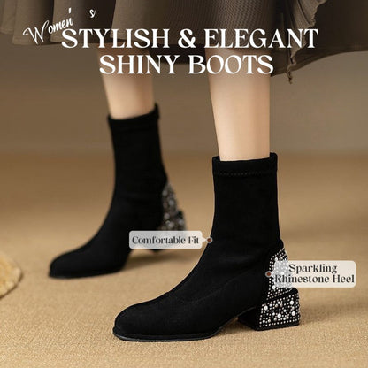 👢 50 % DE RÉDUCTION – POUR UNE DURÉE LIMITÉE SEULEMENT ! ✨ Bottines élégantes, brillantes et stylées pour femmes