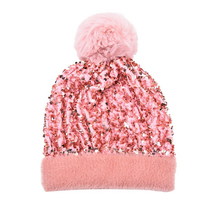⏳Spécial à durée limitée⏰Bonnet d'hiver à pompon et paillettes scintillantes👒