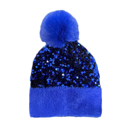 ⏳Spécial à durée limitée⏰Bonnet d'hiver à pompon et paillettes scintillantes👒